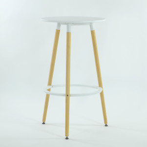 Стол Barneo T-11 барный MDF, H-105cm - круг диаметр 60см, RAL9003 белый, каркас RAL9003 белый